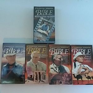 5 VHS Charlton Heston Presents The Bible + SCENES